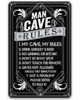Man Cave Rules - Metal Sign