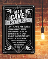 Man Cave Rules - Metal Sign