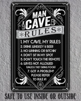 Man Cave Rules - Metal Sign