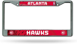 Atlanta Hawks Premium Metal License Plate Frame Chrome Tag Cover, 12x6 Inch