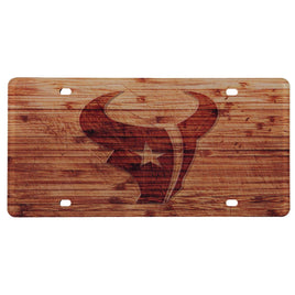 Houston Texans Wood Design Acrylic License Plate