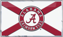 University of Alabama Crimson Tide Embossed Color Auto Emblem, State Flag Design, Raised Aluminum Metal, Full Adhesive Backing