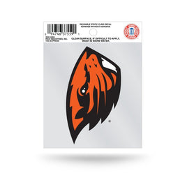 Oregon State University Beavers  Static Cling Decal Sticker, 3.5 Inch, Clear Backing