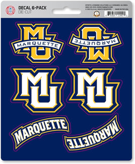 Marquette University Golden Eagles 6-Piece Decal Sticker Set, 5x6 Inch Sheet, Gift for football fans for any hard surfaces around home, automotive, personal items