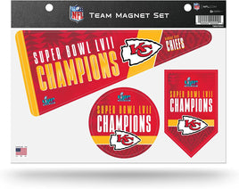 Kansas City Chiefs 2023 Super Bowl Champions Magnet Sheet Team Set 8.5x11 Inch