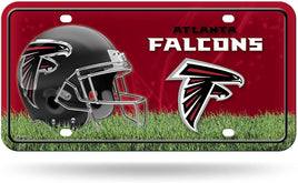 Atlanta Falcons Metal Auto Tag License Plate, Helmet Design, 6x12 Inch