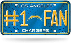 Los Angeles Chargers #1 Fan Metal License Plate Tag