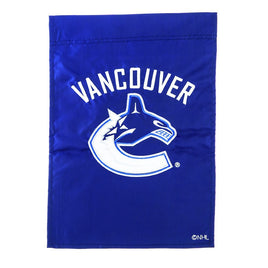 Vancouver Canucks Premium 2-Sided Garden Flag Banner, Embroidered Applique, 13x18 Inch, Display Stand Sold Seperately, Officially Licensed