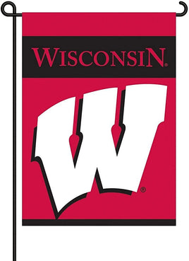 Wisconsin Badgers Premium Garden Flag Banner, Double Sided, 13x18 Inch, Display Stand Sold Seperately