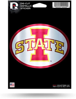 Iowa State University Cyclones 5 Inch Sticker Decal Metallic Shimmer Design Flat Vinyl