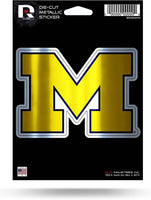 University of Michigan Wolverines 5 Inch Die Cut Flat Vinyl Decal Sticker Chrome Metallic Shimmer Design Adhesive Backing