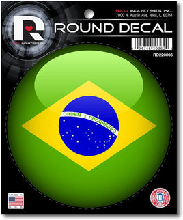 Rico Industries World Cup Soccer Brazil Country Round Decal