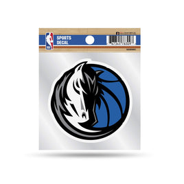 Dallas Mavericks 4x4 Die Cut Inch Decal Sticker Flat Vinyl, Primary Logo, Clear Backing