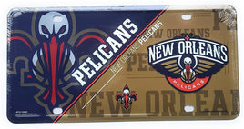 New Orleans Pelicans Metal Tag License Plate Novelty 6x12 Inch Split Design