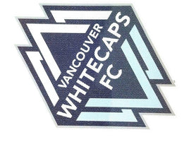 Vancouver Whitecaps FC 12 Inch Preforated Window Film Decal Sticker, One-Way Vision, Adhesive Backing