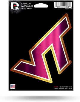 Virginia Tech Hokies 5 Inch Die Cut Shimmer Metallic Decal Sticker Flat Vinyl