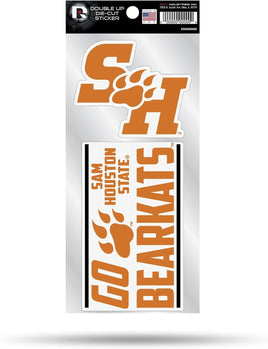 Sam Houston State University Bearkats Double Up Die Cut 2-Piece Sticker Sheet