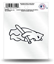 Chicago Cubs 3 Inch Flat Static Cling Decal Retro Logo White Standing Bear