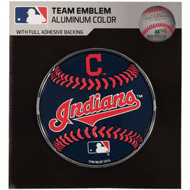 Cleveland Indians Guardians Retro Auto Emblem, Aluminum Metal, Embossed Team Color, Baseball Style, Raised Decal Sticker, Full Adhesive Backing