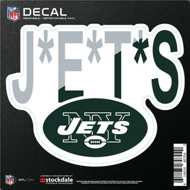 New York Jets 6 Inch Decal Sticker, Flat Vinyl, Die Cut, Slogan Design, Full Adhesive Backing