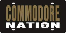 Vanderbilt University Commodores Premium Laser Cut Tag License Plate, Nation Design, Mirrored Acrylic Inlaid, 12x6 Inch