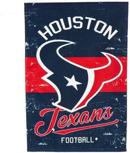 Houston Texans Premium Garden Flag Banner, Double Sided, Retro Vintage Design, Linen, 13x18 Inch