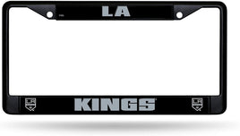Los Angeles Kings Black Metal License Plate Frame Chrome Tag Cover 6x12 Inch
