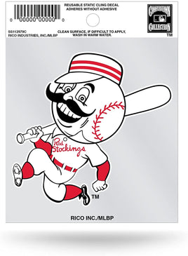 Cincinnati Reds 3 Inch Flat Static Cling Decal Cooperstown Retro Logo