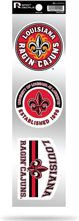 Louisiana Lafayette Ragin Cajuns Triple Retro Throwback Spirit Decals Flat Vinyl Auto Home Sticker Sheet University of