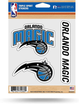 Rico Industries NBA Orlando Magic Die Cut 3-Piece Triple Spirit Sticker Sheet