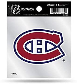 Montreal Canadiens 4x4 Inch Die Cut Decal Sticker, Primary Logo, Clear Backing