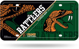 Florida A&M University Rattlers FAMU Metal Auto Tag License Plate, Split Design, 6x12 Inch