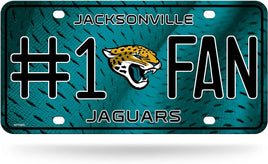 Jacksonville Jaguars #1 Fan Metal License Plate Tag