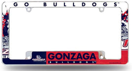 Gonzaga University Bulldogs Metal License Plate Frame Tag Cover, All Over Design, 12x6 Inch
