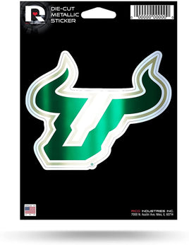 University of South Florida USF 5 Inch Sticker Decal Metallic Shimmer Design Flat Vinyl