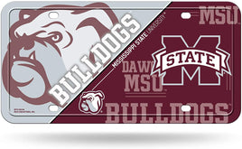Mississippi State University Bulldogs Metal Tag License Plate 6x12 Inch Split Design