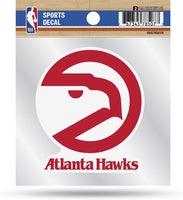 Atlanta Hawks 4x4 Inch Die Cut Decal Sticker, Retro Logo, Clear Backing