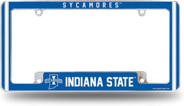 Indiana State University Sycamores Metal License Plate Frame Chrome Tag Cover 12x6 Inch Alternate Design
