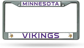 Minnesota Vikings Premium Metal License Plate Frame Chrome Tag Cover, 12x6 Inch