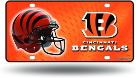 Cincinnati Bengals Metal Auto Tag License Plate, Helmet Design, 6x12 Inch