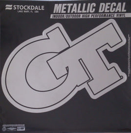 Georgia Tech University Yellow Jackets Decal Sticker 12 Inch All Surface Full Adhesive Backing Die Cut, Chrome Design