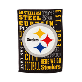 Pittsburgh Steelers Premium Double Sided Garden Flag Banner, Fan Rules Design, 13x18 Inch, Display Stand Sold Seperately, Officially Licensed