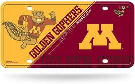 University of Minnesota Golden Gophers Metal Auto Tag License Plate, Split Design, 6x12 Inch