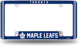 Toronto Maple Leafs Metal License Plate Frame Chrome Tag Cover Alternate Design 6x12 Inch