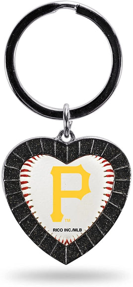 Pirates Keychain Rhinestone Heart Decal Emblem Team Color Baseball