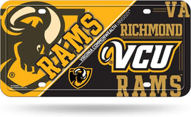 Virginia Commonwealth University Rams VCU Metal Auto Tag License Plate, Split Design, 12x6 Inch