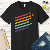 Meeple Shirt - Retro Rainbow Board Game Shirt