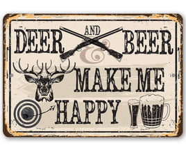 Deer and Beer - Metal Sign