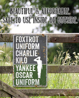 Foxtrot Uniform Charlie Kilo, Yankee Oscar Uniform - Metal Sign