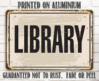 Library  - Metal Sign